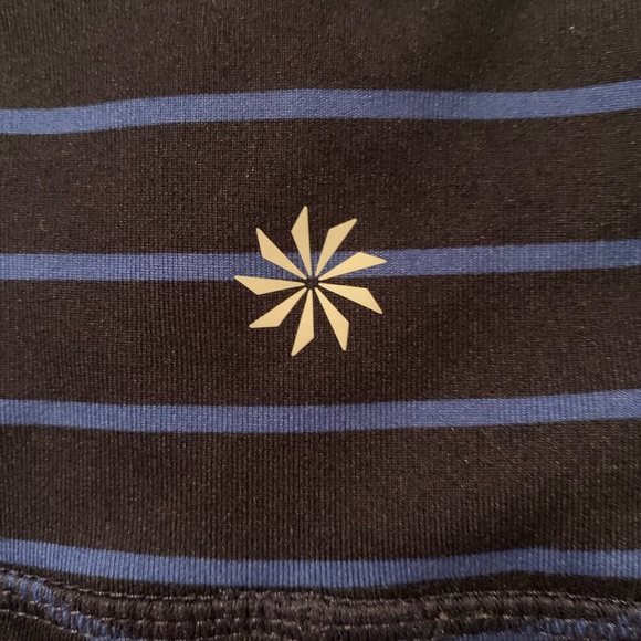 Athleta Blue Striped Chaturanga Leggings Tights - Picture 6 of 8